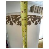 Vintage Yellow Quilted Glass Lamp with Crystal Adornments