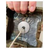 Vintage Yellow Quilted Glass Lamp with Crystal Adornments