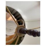 Vintage Frosted Glass Table Lamp with Brass Base and Shade