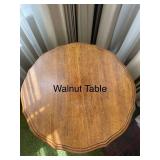 Vintage Fleming Walnut Lamp Table with Ornate Carved Legs