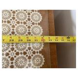 Vintage Wooden Cabinet with Glass Top and Doily Design