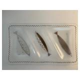 Mid-Century Modern Fred Press Glass Tray with Fish Design