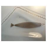 Mid-Century Modern Fred Press Glass Tray with Fish Design