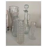Lot of Glass Vases and a Decanter