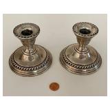 Pair of Sterling Weighted Reinforced Candle Holders