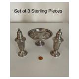 Set of 3 Sterling Silver Pieces with Weighted Bases