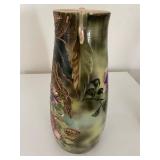 Pair of Hand-Painted Porcelain Vases with Floral Designs
