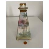 Pair of Hand-Painted Porcelain Vases with Floral Designs