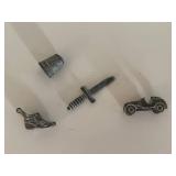 Vintage Collectibles Lot Including Monopoly Pieces and 1960 St. Paul Winter Carnival Button