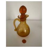 Set of 2 Hand Blown Art Glass Decanters incl. Amberina by Rainbow