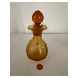 Set of 2 Hand Blown Art Glass Decanters incl. Amberina by Rainbow