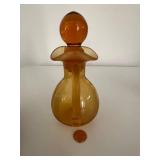 Set of 2 Hand Blown Art Glass Decanters incl. Amberina by Rainbow