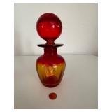 Set of 2 Hand Blown Art Glass Decanters incl. Amberina by Rainbow