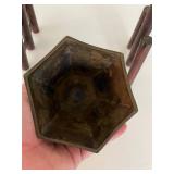 Vintage Brass Gong Bell with Wooden Stand and Mallet