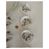 Collection of Floral Hand-Painted Porcelain Dishes - 24 Pieces