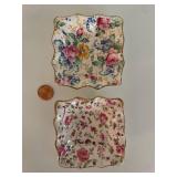 Collection of Floral Hand-Painted Porcelain Dishes - 24 Pieces