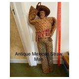 Vintage Mexican Straw Man Woven Sculpture