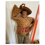 Vintage Mexican Straw Man Woven Sculpture