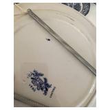 Lot of 6 Blue and White Staffordshire Plates with Colonial Scenes