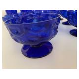 Set of 16 Vintage Blue Glassware Collection