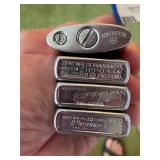Lot of 4 Vintage Metal Lighters Including Zippo and U.S.S. Collett Anniversary