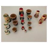 Set of 3 Russian Style Nesting Dolls with Holiday Themes