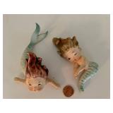 Collection of 14 Vintage Ceramic Figurines and Framed Art