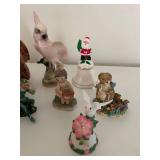 Collection of 14 Vintage Ceramic Figurines and Framed Art