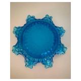 Set of 3 Mod Blue Glass Decor Pieces incl Owl