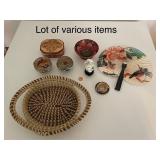 Eclectic Collection of Japanese Decorative Items - incl. Silver Wrap Satsuma Pottery