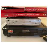 Lot of DVD Player, VCR, and Wired Keyboards