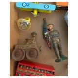 Box of Assorted Vintage Trinkets and Toys - Metal Soldiers and More