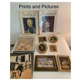 Collection of Art Prints and Pictures Including Van Gogh, Rembrandt, and French Impressionists
