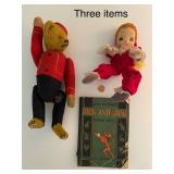 Collection of Vintage Toys and Dick and Jane Book