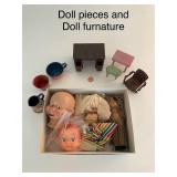 Vintage Doll Parts and Miniature Doll Furniture Collection