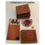 Collection of Leather Wallets and Decorative Pieces
