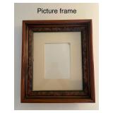 Ornate Wooden Picture Frame with Decorative Inlay