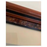 Ornate Wooden Picture Frame with Decorative Inlay