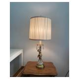 Vintage Table Lamp with Cherub and Crystal Prism Accents