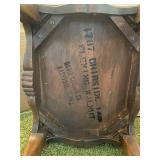 Vintage Walnut Two-Tier End Table with Decorative Sides