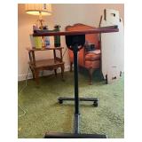 Adjustable Rolling Laptop Desk with Cherry Wood Finish