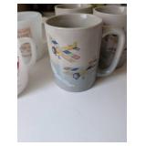 Set of 7 Vintage Collectible Mugs with Various Designs