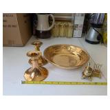 Collection of Vintage Gold-Plated Tableware and Figurines