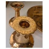 Collection of Vintage Gold-Plated Tableware and Figurines