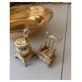 Collection of Vintage Gold-Plated Tableware and Figurines