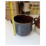 Set of 3 Ceramic Kitchenware Pots and Divided Dish