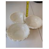 Assorted Tableware: Glass Creamer and Sugar Bowl Set, Ceramic Mushroom Shakers, and Divided Serving Dish