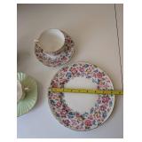 Set of 10 Vintage Assorted Floral Pattern Teacups and Saucers