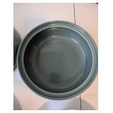 Set of Vintage Bowls Including Watt Advertising Apple Bowl, Red Wing, and Blue Heaven Pieces