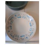 Set of Vintage Bowls Including Watt Advertising Apple Bowl, Red Wing, and Blue Heaven Pieces